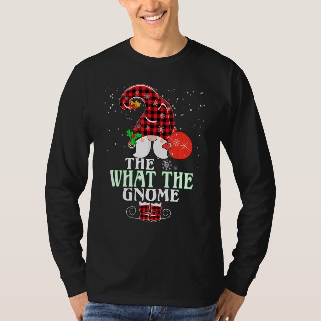 What The Gnome Buffalo Plaid Matching Family Chris T Shirt (Framsida)