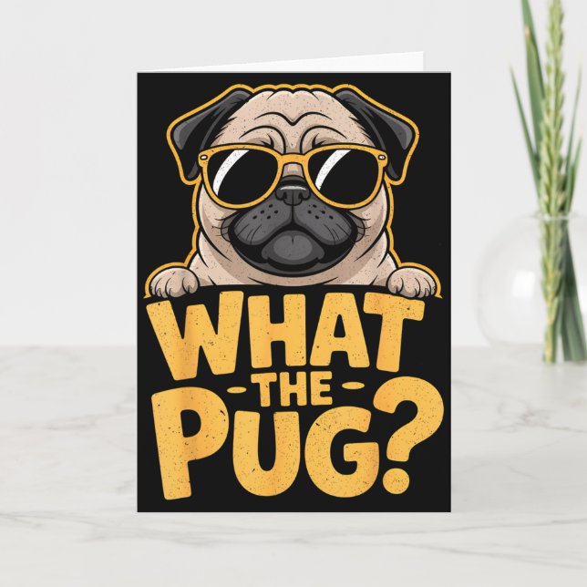 What The Pug For Kids Boys Funny Dog Lover Pun  Kort (Framsida)