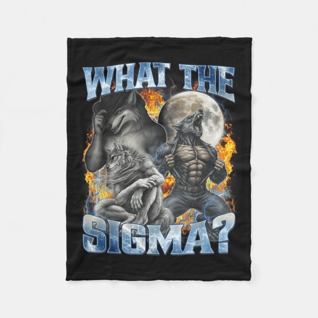 What The Sigma Cool Funny Alpha Wolf Werewolf Boot Fleecefilt (Framsidan)