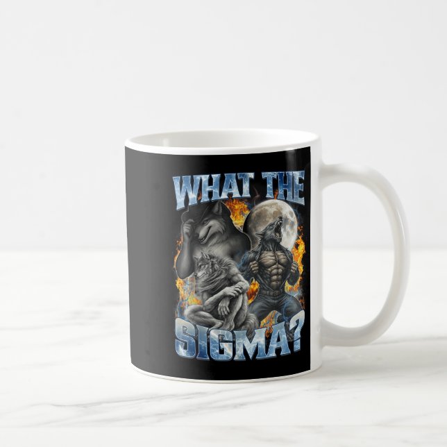 What The Sigma Cool Funny Alpha Wolf Werewolf Boot Kaffemugg (Höger)