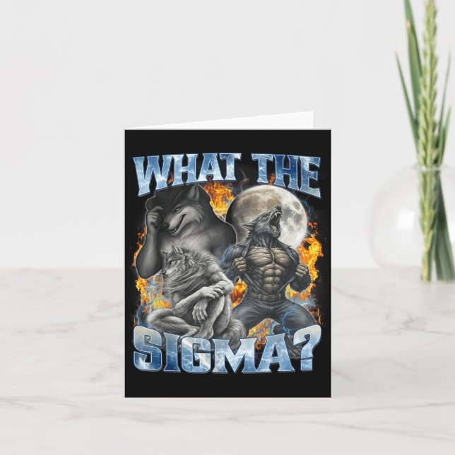 What The Sigma Cool Funny Alpha Wolf Werewolf Boot Kort (Framsida)
