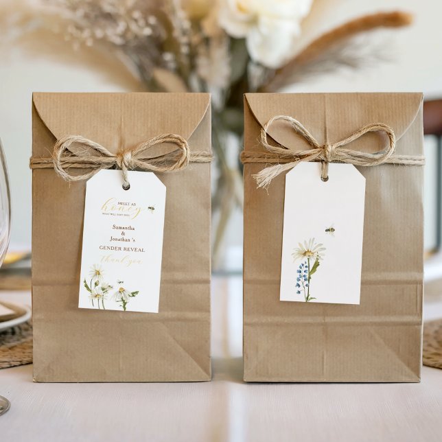 What Will Baby Be Gender Reveal Presentetikett (What Will Baby Be Gender Reveal Favor Tags)