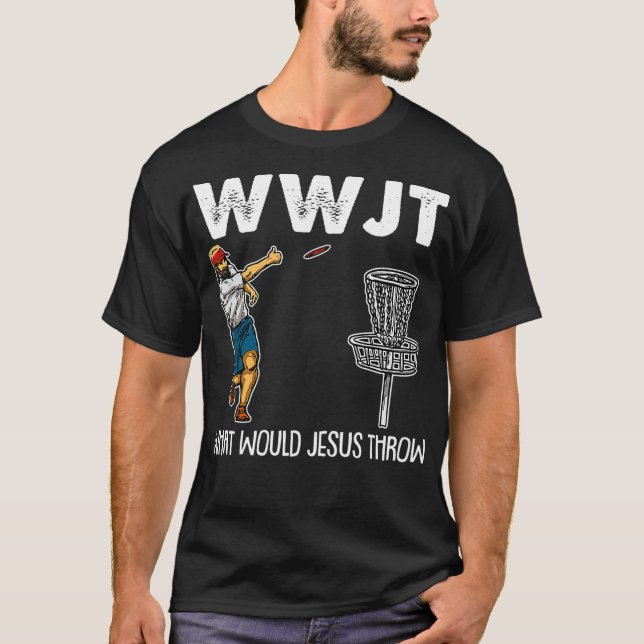 What Would Jesus Throw Christmas WWJT Disc Golf Ch T Shirt (Framsida)