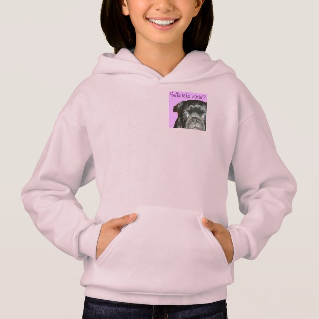Whatcha Eatin Girl's Ull Zip Hoodie Tee (Framsida)