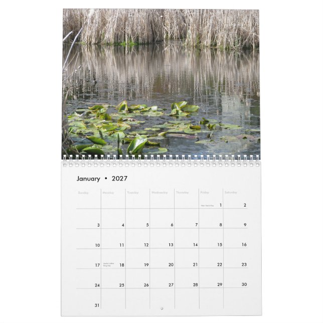 Whatcom County sjöar, floder, damm, bäckar Kalender (Jan 2027)