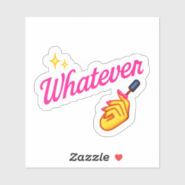 “Whatever”-dekal –med Nail Emoji-attityd Klistermärken