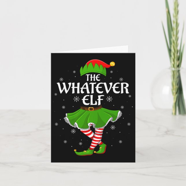 Whatever Elf Christmas Family Girls Women Elf Squa Kort (Framsida)