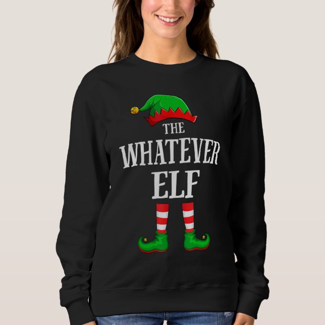 Whatever Elf Matching Family Group Christmas T Shirt (Framsida)