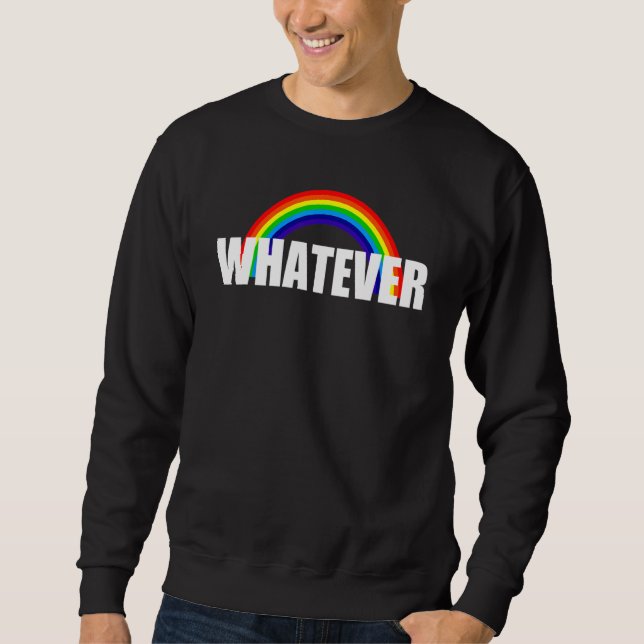 Whatever  Gay Pride Design Lång Ärmad Tröja (Framsida)