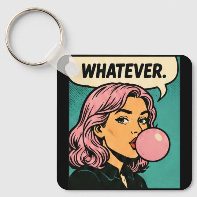 “Whatever” Retro-nyckelring Nyckelring (Framsida)