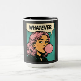 “Whatever” Retro Serietecknad Mugg