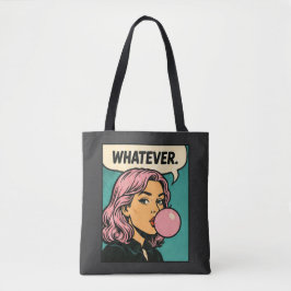 “Whatever” Retro Serietecknad Tygkasse