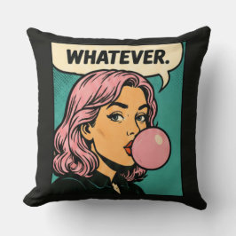 “Whatever” Retroserieteckning Kudde
