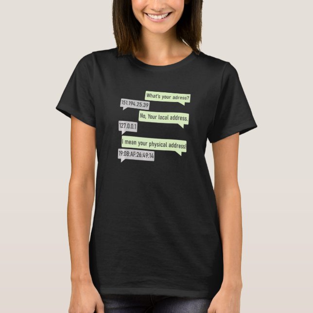 What's Adress 151 194 25 I'm A Programmer Co. T Shirt (Framsida)