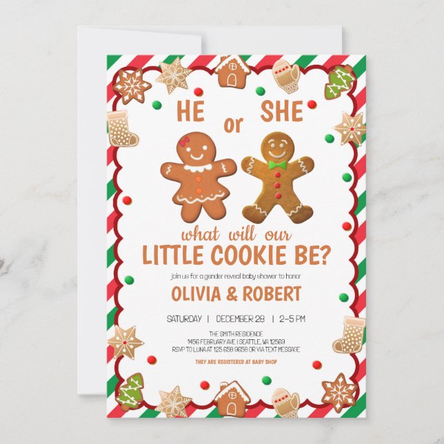 What's Baking Gender Reveal-inbjudan Julkort (Framsida)