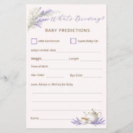 What's Brewing Tea Party Baby Prediction Card Flygblad