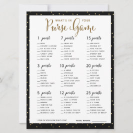 What's In your Purse Game Möhippa Game Inbjudningar