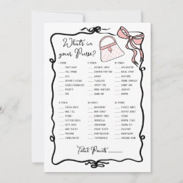 What's in Your Purse Hand plockade Bow Möhippa mat Inbjudningar