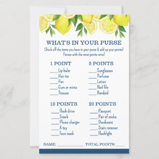 What's in Your Purse Lemon Möhippa Game