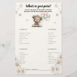 Whats in your purse? Whimsical Teddy Bear Game Brevpapper