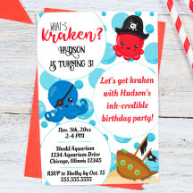 "What's Kraken" Octopus Pirat Children's Birthday