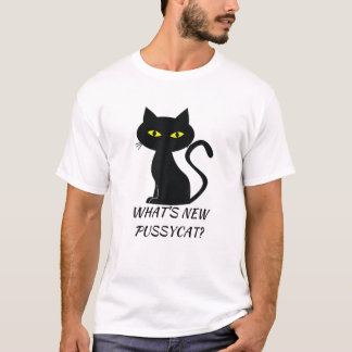 What's New Pussycat? Spooky Black Cat Halloween T Shirt
