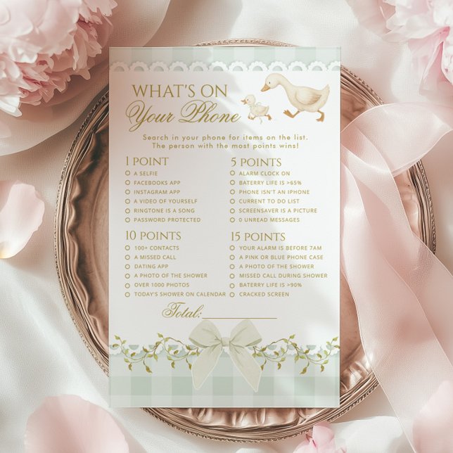 Whats on your phone Goose Sage Baby Shower game (Skapare uppladdad)