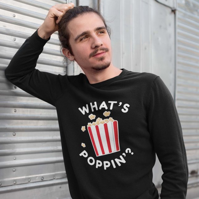 What's Poppin" Lång Ärmad Tröja (popcorn sweatshirt)