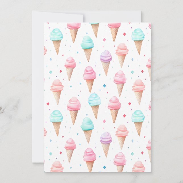 What's Scoop Firande-Sweet Gender Reveal Inbjudningar (Baksida)