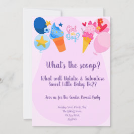 What's Scoop Gender Reveal bjudan Inbjudningar