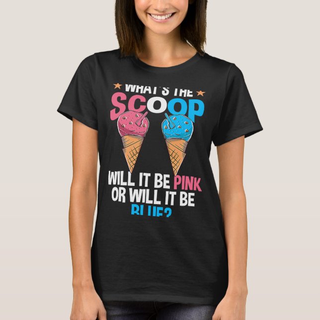 What's Scoop Gender Reveal Matching Ice Cream T Shirt (Framsida)
