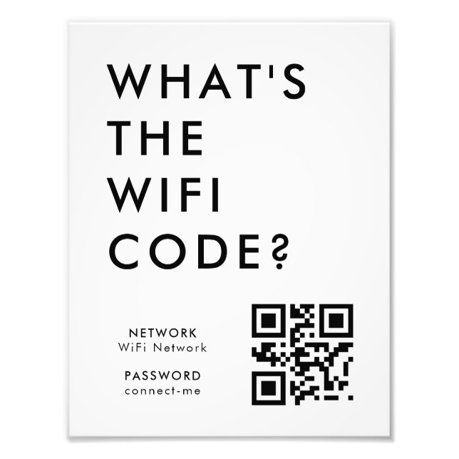 What's the WiFi Code? | QR Code Scan to Connect  Fototryck (Framsidan)