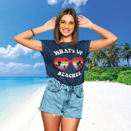 "What's Up, Beacher" Retro Sunset Sunglasses T Shirt
