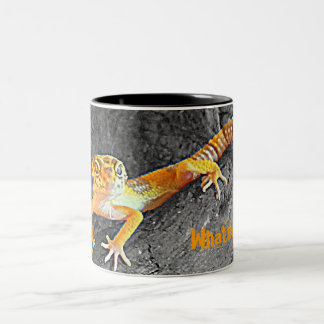 What's up ? Leopard-gecko, gecko, cup Två-Tonad Mugg