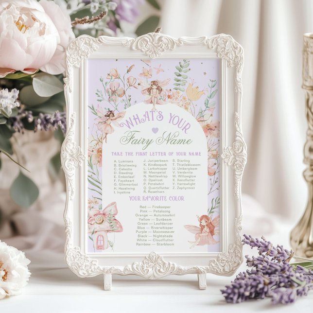 Whats your Fairy Name Whimsical Birthday game Poster (Skapare uppladdad)