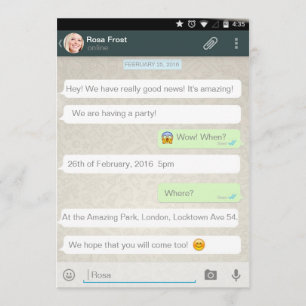 Whatsapp Android iPhone Chatta Party-inbjudan Inbjudningar