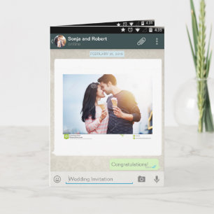 Whatsapp Android iPhone-Chattans bröllopsinbjudan Inbjudan