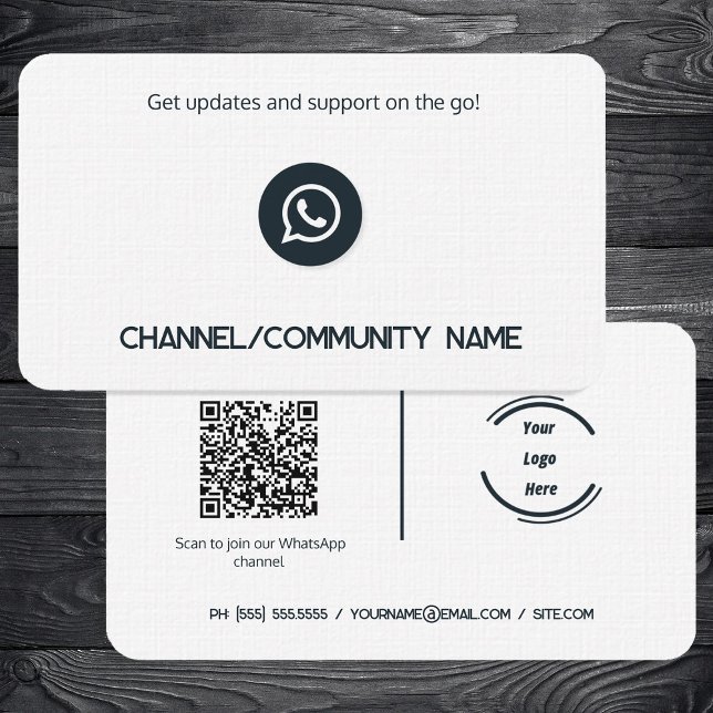 🌐 WhatsApp Channel Community-Anpassningsbarna QR Visitkort (WhatsApp Channel Community Business Cards)