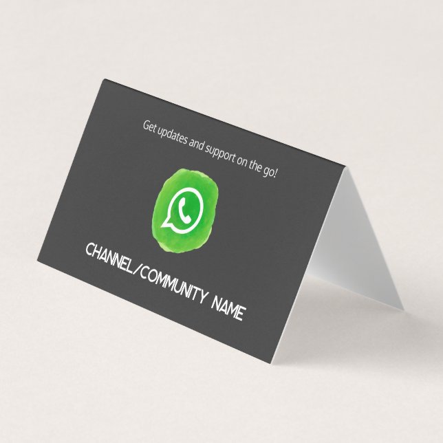 WhatsApp Community Channel QR Visitkort (Framsida)