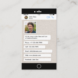 Whatsapp inspirerade   iPhone Visitkort