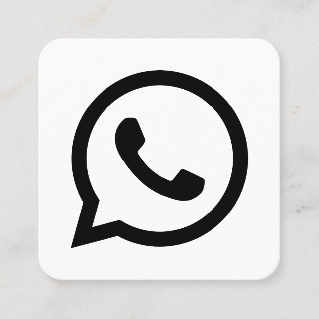WhatsApp logotyp social-media, svart och vit promo (Framsida)