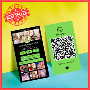 WhatsApp Nagelsalong Grön Social Media QR-kod Visitkort
