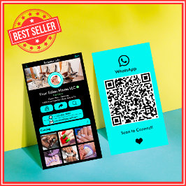 WhatsApp Nagelsalong Turkos Sociala Media QR-kod Visitkort