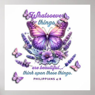 Whatsoever Things Bible Scripture Poster