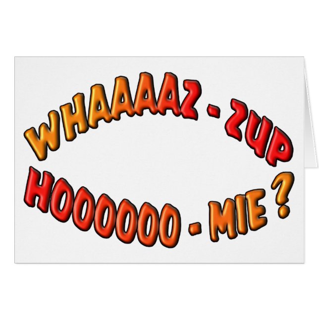 WHAZZUP HOMIE HÄLSNINGSKORT (Framsidan Horizontal)