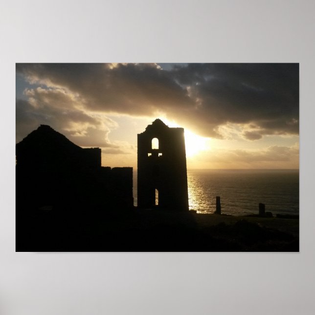 Wheal Coates Mine Cornwall England Sunset Poster (Framsidan)
