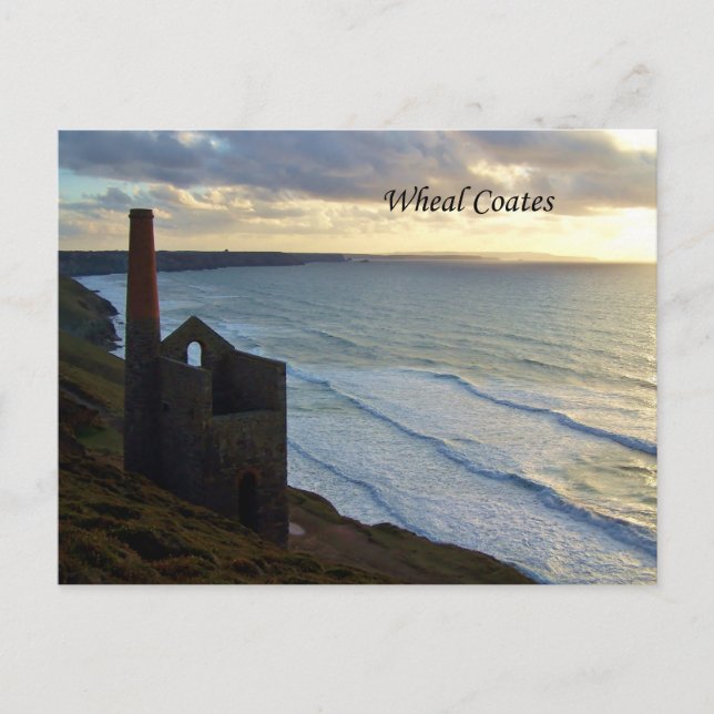 Wheal Coates Mine Cornwall England Vykort (Framsida)