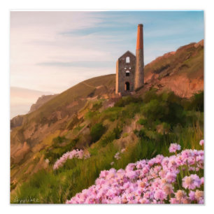 Wheal Coates, tin mine, Cornwall, England Fototryck