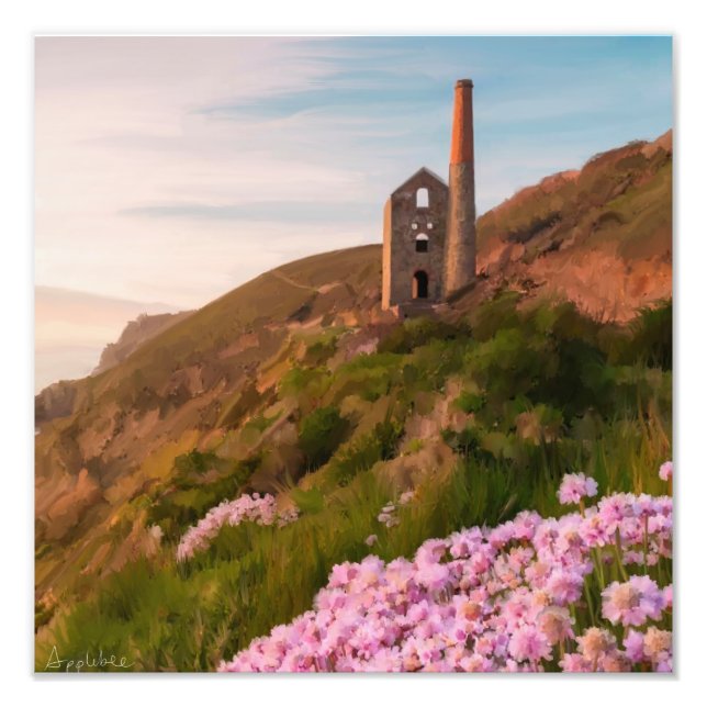 Wheal Coates, tin mine, Cornwall, England Fototryck (Framsidan)