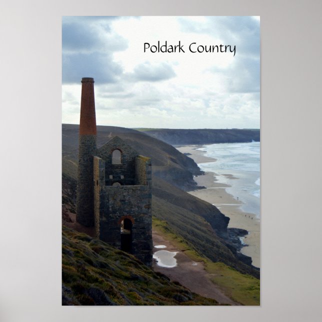 Wheal Coates Tin Mine Ruins Cornwall England Poster (Framsidan)